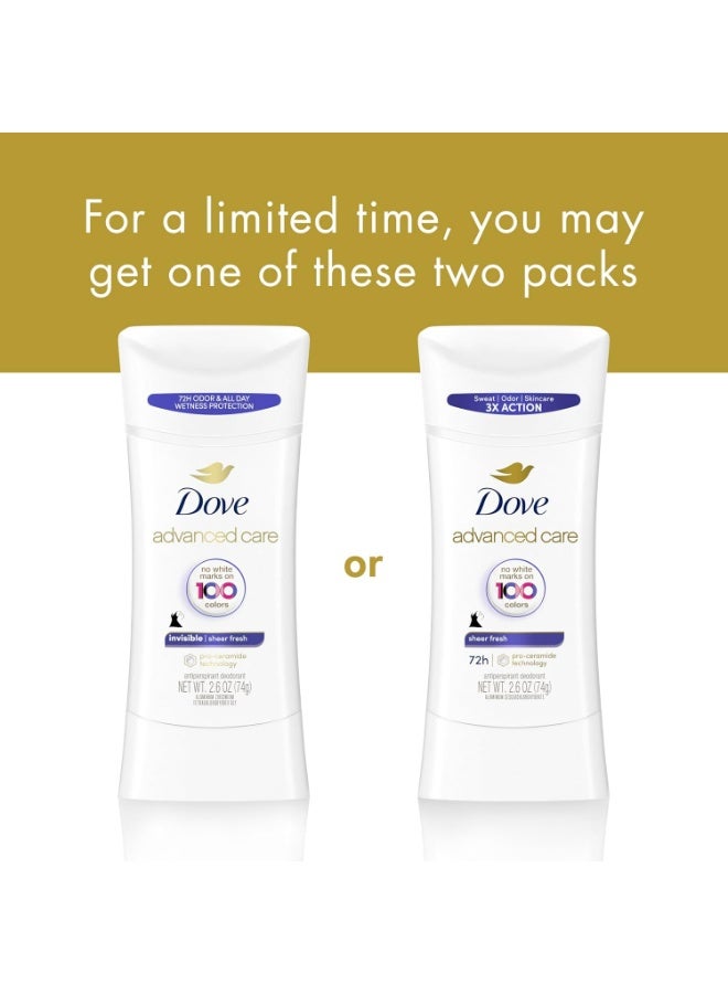 دوف مزيل عرق ستيك غير مرئي شير فريش، حماية من التعرق والروائح حتى 48 ساعة، خالٍ من الكحول، مخصص للنساء، 74 جم - Image 3